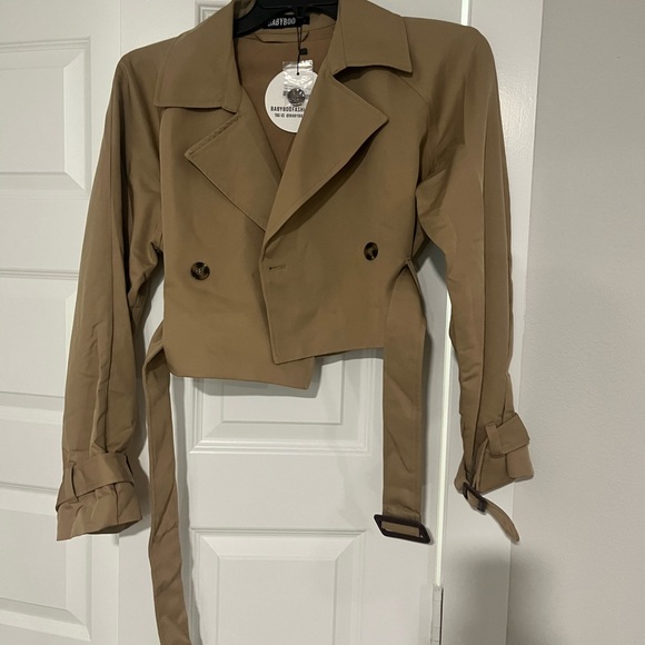 Tan Cropped Jacket - Picture 2 of 3
